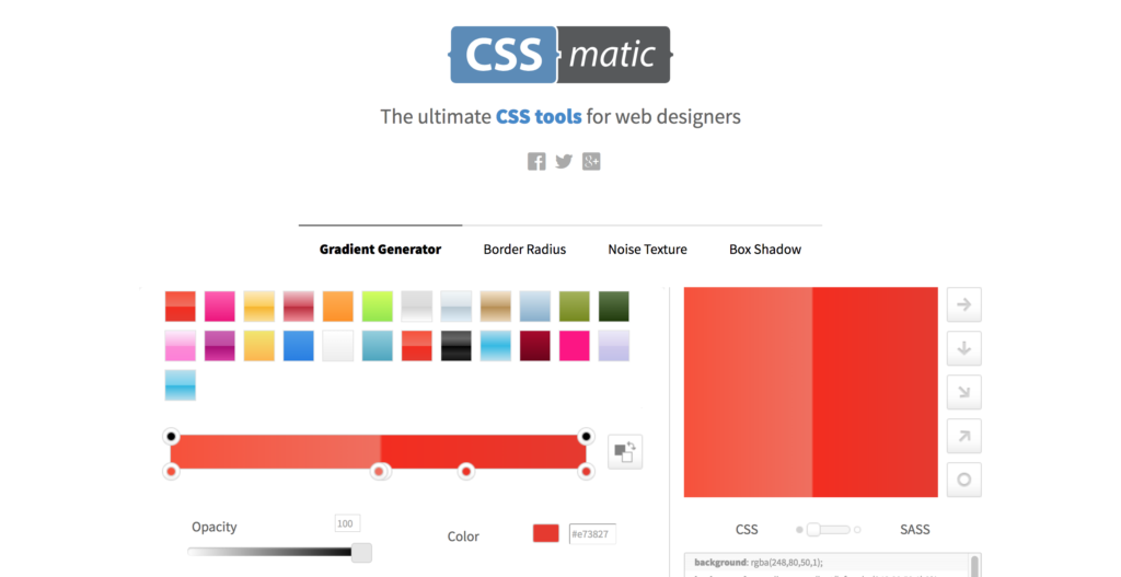 CSS matic Gradient Generator